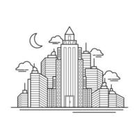 City Building Outline Design for Drawing Book Style ten vector