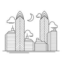 City Building Outline Design for Drawing Book Style twelve vector