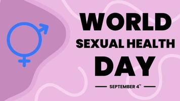 wshd día mundial de la salud sexual 4 de septiembre diseño de banner vector