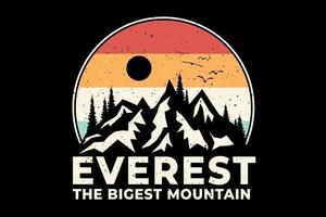 Everest estilo pino de montaña más grande vector