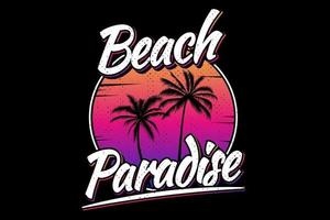 beach paradise sunset beautiful gradient style vector