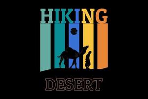 hiking desert silhouette retro design