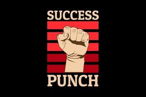 success punch retro design vector