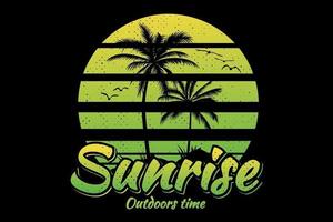 sunrise outdoors times nature palm style vector