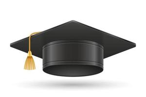 Ilustración de vector de sombrero graduado de la universidad y la academia