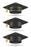 university college and academy graduate hat vector illustration