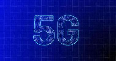 Texto 5g sobre fondo azul video