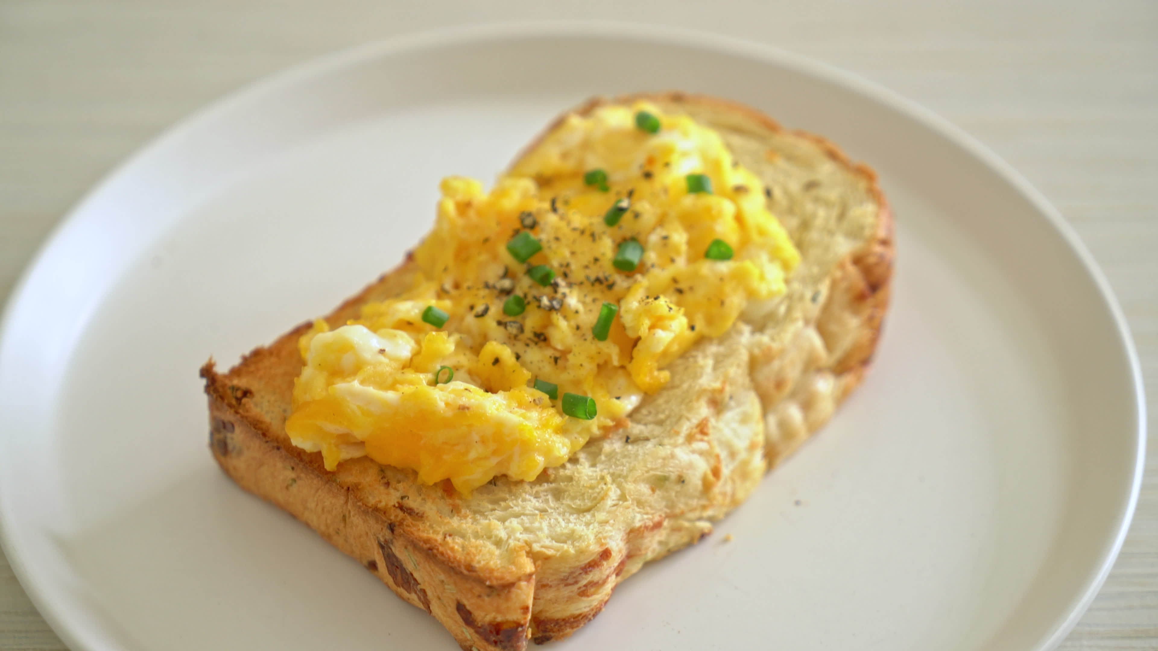 bread toasted with scrambled egg 3221893 Stock Video at Vecteezy