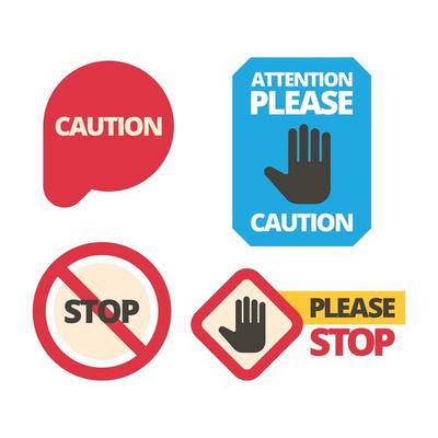 Admittance symbols stop hand red framed attention forbidden