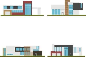 Set of houses and modern houses, Modern building and architecture. vector