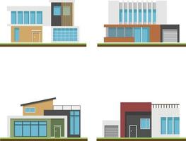 Set of houses and modern houses, Modern building and architecture. vector