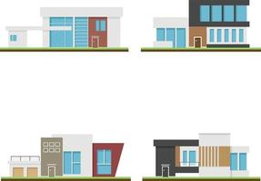 Set of houses and modern houses, Modern building and architecture. vector