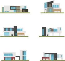 Set of houses and modern houses, Modern building and architecture. vector