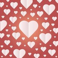 Pattern and seamless background of hearts, Paper cut in valentine day. vector