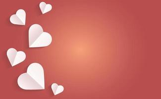 Pattern, background of hearts icon, Heart paper cut in valentine day. vector