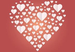 Pattern, background of hearts icon, Heart paper cut in valentine day. vector