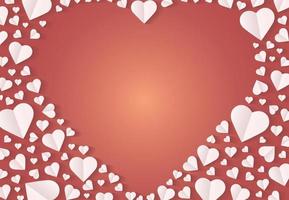 Pattern, background of hearts icon, Heart paper cut in valentine day. vector