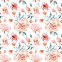 Rose seamless pattern with watercolor 18 vector