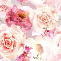 Rose seamless pattern with watercolor 19
