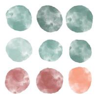 Collection abstract watercolor textured marble organic shape circles vector