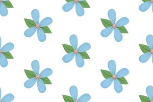 Simple cute spring seamless pattern with blue flower vector