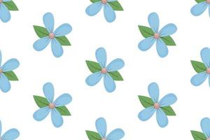 Simple cute spring seamless pattern with blue flower vector