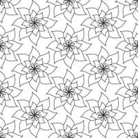 Abstract minimalist seamless pattern with hand drawn mandala flower vector