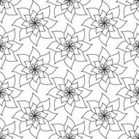 Abstract minimalist seamless pattern with hand drawn mandala flower vector