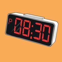 diseño inusual de un reloj de escritorio digital vector