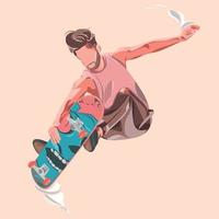 Unusual design of the skateboarding background vector