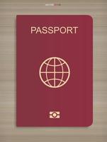 Passport book on wood texture background. Vector. vector