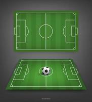 Football field or soccer field background with football ball. vector