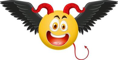 Devil emoticon with facial expression vector