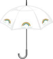 White umbrella with rainbow pattern vector