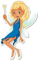 Beautiful fairy cartoon character sticker vector