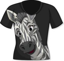 Front of t-shirt with zebra pattern vector