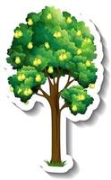 Pear tree sticker on white background vector