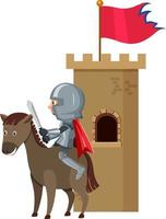 Knight cartoon character on white background vector