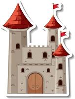 Stone castle and fortress cartoon sticker vector