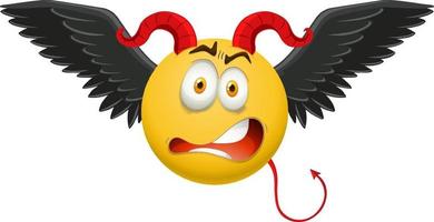 Devil emoticon with facial expression vector