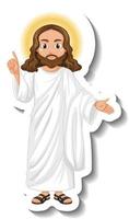 Jesus Christ cartoon character sticker on white background vector