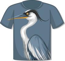 T-shirt with heron bird pattern vector