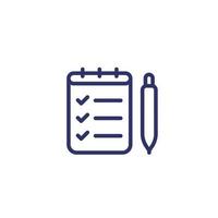 Survey or test line icon vector