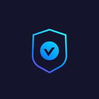 escudo con marca de verificación, concepto de seguridad, vector