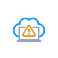 icono de advertencia con nube en blanco vector