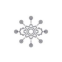 software integration, test automation line vector icon