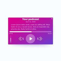 Podcast player design, vector interface