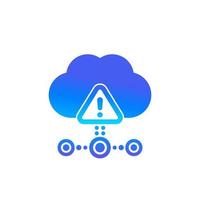 warning icon with cloud, hosting error vector
