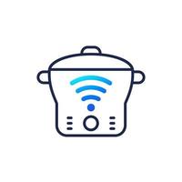 smart cooker, steamer, vector icon