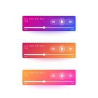 Music player ui, mobile interface design vector